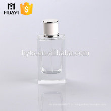 A maioria de garrafa de vidro quadrada francesa de alta qualidade 100ml popular para o perfume com tampão branco